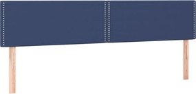 vidaXL Κρεβάτι Boxspring με Στρώμα Μπλε 200x200 εκ. Υφασμάτινο