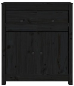 vidaXL Συρταριέρα Μαύρος 70 x 35 x 80 εκ. από Μασίφ Ξύλο Πεύκου