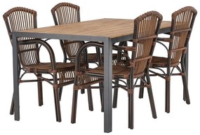 Σετ Τραπέζι και καρέκλες Dallas 3619, Polyξύλο, Μέταλλο, Ραττάν | Epipla1.gr