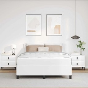 vidaXL Σκελετός κρεβατιού με στρώμα Λευκό 140 x 200 cm Τεχνητό δέρμα
