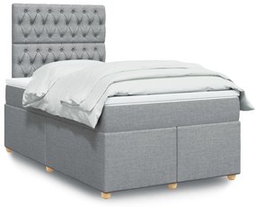 ΚΡΕΒΑΤΙ BOXSPRING ΜΕ ΣΤΡΩΜΑ ΑΝΟΙΧΤΟ ΓΚΡΙ 120X190 ΕΚ. ΥΦΑΣΜΑΤΙΝΟ 3293526