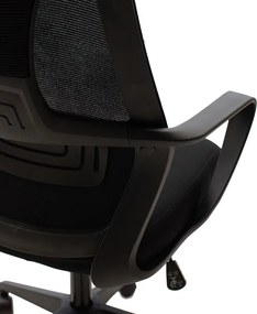 Καρέκλα γραφείου διευθυντή Dolphin pakoworld με ύφασμα mesh χρώμα μαύρο