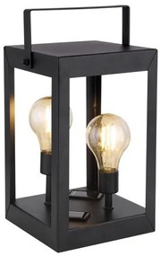 Ηλιακό Επιτραπέζιο Φωτιστικό 2xLED 0,06W Μαύρο Φανάρι ΙΡ44 36700 Doris Globo Lighting-36700-Μαύρο 36700