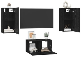 vidaXL Σετ επίπλου τηλεόρασης 3 pcs Μαύρη Δρυς 60 x 30 x 30.5 εκ.