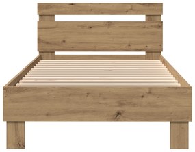 vidaXL Κρεβάτι με LED Φώτα Artisan Oak 100x200 εκ