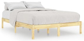 vidaXL Πλαίσιο Κρεβατιού 135 x 190 εκ. από Μασίφ Ξύλο Double