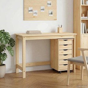 vidaXL Σετ Γραφείου και Κινητού Ντουλαπιού MOSS 2 τμχ. Καφέ