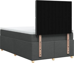 vidaXL Κρεβάτι Boxspring με Στρώμα Σκούρο Γκρι 120x190 εκ Υφασμάτινο