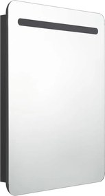 vidaXL Καθρέφτης Μπάνιου με Ντουλάπι / LED Μαύρο 60 x 11 x 80 εκ.