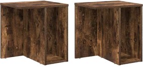 vidaXL End Table 2 pcs Καπνιστό Δρύς 37 x 32 x 40 εκ
