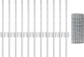 vidaXL Τεντώτο με στήριγμα Ασημί 0,4 x 25 μ Ατσάλι