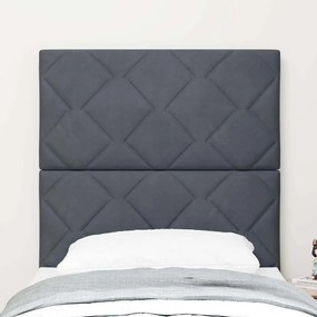 vidaXL LED Κεφαλάρι με φώτα λωρίδας LED Σκούρο γκρι 80 cm Βελούδο