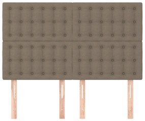 vidaXL Κεφαλάρι Κρεβατιού Μπεζ 144x5x118/128 εκ. Ύφασμα