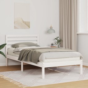 vidaXL Σκελετός Κρεβατιού Λευκό 75 x 190 cm Μασίφ ξύλο πεύκου