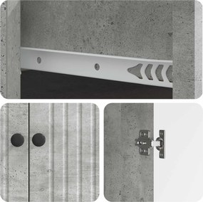vidaXL Πλαϊνό γραφείο Γκρι Σκυροδέματος 66 x 34,5 x 90 εκ
