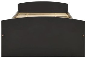 vidaXL Πλαίσιο Κρεβατιού 2 Συρτάρια Γκρι 90x200εκ. Μασίφ Ξύλο Πεύκου