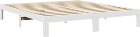 vidaXL Σκελετός Κρεβ. Χωρίς Στρώμα Λευκό 180x200 εκ Μασίφ Πεύκο