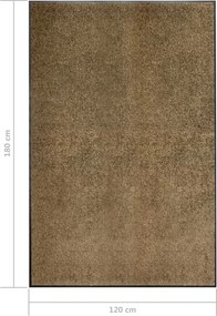 vidaXL Πατάκι Εισόδου Πλενόμενο Καφέ 120 x 180 εκ.