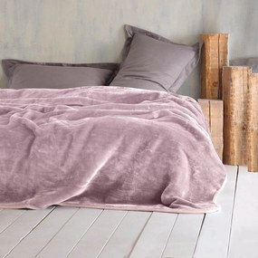 Κουβέρτα Βελουτέ Υπέρδιπλη (220x240) Rythmos Velour Ροζ