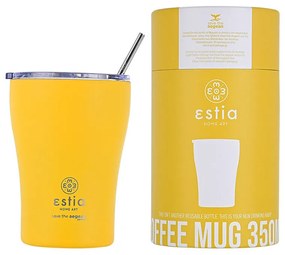 Θερμός με Καλαμάκι Coffee Mug Save The Aegean Pineapple Yellow350ml