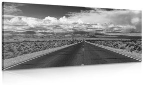 Εικόνα ασπρόμαυρο δρόμο στην έρημο - 100x50