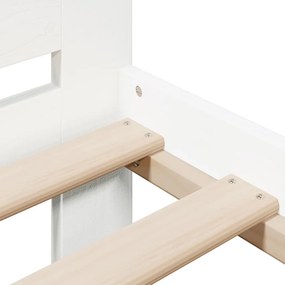 vidaXL Σκελετός Κρεβ. Χωρίς Στρώμα Λευκό 135x190 εκ Μασίφ Πεύκο