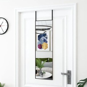 Καθρέφτης Πόρτας Μαύρος 30 x 100 εκ. από Γυαλί και Αλουμίνιο - Μαύρο