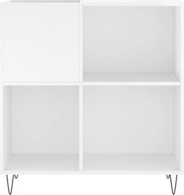 vidaXL Δισκοθήκη Γυαλιστερή Λευκή 84,5 x 38x 89 εκ. από Επεξεργ. Ξύλο