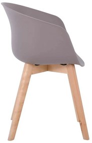 Πολυθρόνα OPTIM PP Sand Beige (Ξύλινο πόδι) 54x51x79cm (Σετ 4 ΤΕΜ)