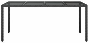 vidaXL Τραπέζι Κήπου για Φαγητό Μαύρο 190 x 90 x 75 cm Πολυ ράταν