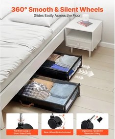 VEVOR Under Bed Storage with Wheels 36x18.1x7.3 In Rolling Storage Bags 2 Pack