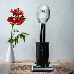 Επιτραπέζια φραπεδιέρα Oliver Voltz OV51163D, 100W, 2 ταχύτητες, Ανοξείδωτος αναδευτήρας, Ανοξείδωτο/μαύρο
