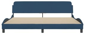 vidaXL Σκελετός Κρεβατιού Dover Μπλε 200x200 εκ.Υφασμάτινο