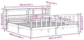 Σκελετός Κρεβ. Χωρίς Στρώμα Λευκό 180x200 εκ Μασίφ Πεύκο - Λευκό