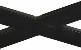 Τραπεζάκι Καφέ DKD Home Decor Μαύρο Φυσικό Ξύλο Μέταλλο 120 x 120 x 55 cm