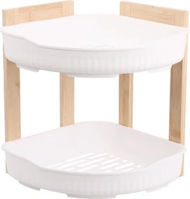 Ραφιέρα μπάνιου γωνιακή bamboo 2 ράφια Υ27x23x23εκ.