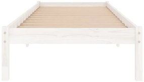 vidaXL Πλαίσιο Κρεβατιού Λευκό 75x190 εκ. Μασίφ Ξύλο Small Single
