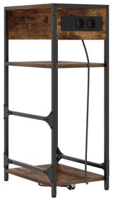 vidaXL Κομοδίνο Καπνιστή δρυς 40 x 27 x 76 εκ Επεξεργασμένο ξύλο