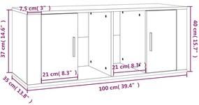 Έπιπλο Τηλεόρασης Μαύρο 100 x 35 x 40 εκ. Επεξ. Ξύλο - Μαύρο