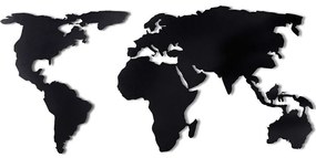 Διακοσμητικό Τοίχου World Map Silhouette 805BSG1092 85x170cm Black Wallity Μέταλλο