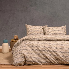 Παπλωματοθήκη Φανελένια Ezra Grey Melinen Queen Size 225x245cm 100% Βαμβακερή Φανέλα