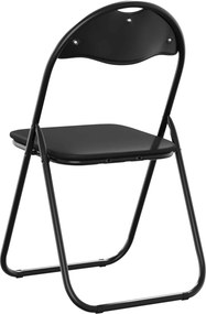 vidaXL Πτυσσόμενη Καρέκλα 2 pcs Μαύρο 48 x 43,5 x 81 εκ. Τεχνητό Δέρμα