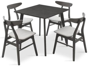 Tραπεζαρία Benson - Orlean σετ 5τμχ rustic grey - ύφασμα γκρι 80x80x75εκ 80x80x75 εκ.