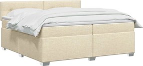 vidaXL Κρεβάτι box spring με στρώμα Κρεμ 200 x 200 cm Ύφασμα