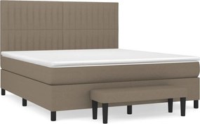 vidaXL Κρεβάτι Boxspring με Στρώμα Taupe 160x200 εκ. Υφασμάτινο