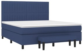 Κρεβάτι Boxspring με Στρώμα Μπλε 180x200 εκ. Υφασμάτινο 3136779
