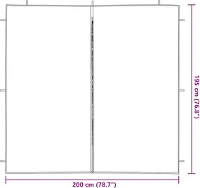 vidaXL Πλευρική Σκηνής Πάρτι 2 pcs Λευκό 200 x 195 εκ.