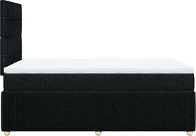 vidaXL Κρεβάτι Boxspring με Στρώμα Μαύρο 120x190 εκ. Υφασμάτινο