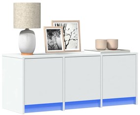 Έπιπλο Τηλεόρασης με LED Λευκό 97x34x40 εκ. από Επεξ. Ξύλο