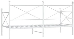 Κρεβάτι ημέρας vidaXL χωρίς στρώμα Λευκό 75x190 cm Ατσάλι